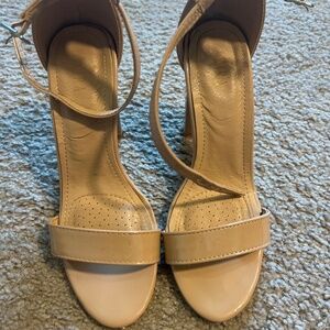 Nude Block Heels